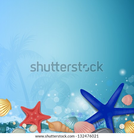Vector Illustration of a Decorative Underwater Background