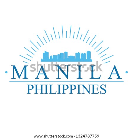 Manila Philippines. Banner Design. City Skyline. Silhouette Vector. Famous Monuments.
