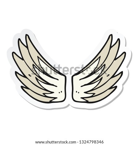 sticker of a cartoon wings symbol