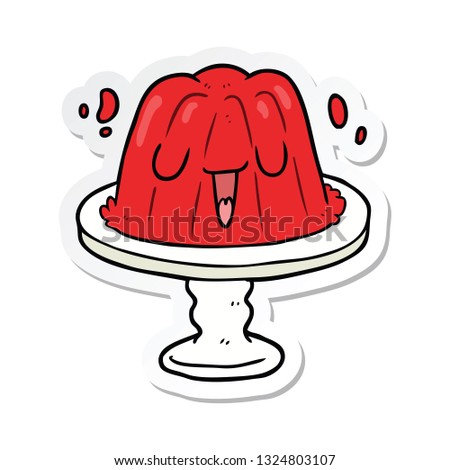 sticker of a cartoon jelly