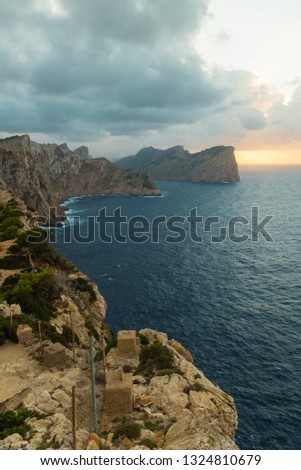 Mallorca sea scape at the evening