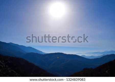 Perfect sunny and fogy  mountain landscape