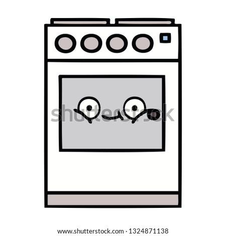 cute cartoon of a kitchen oven