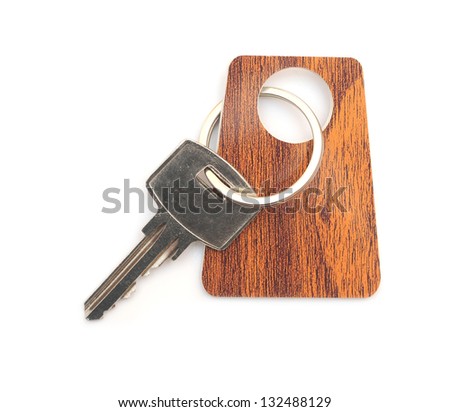 silver key with blank tag. space for your text