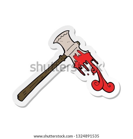 sticker of a cartoon slayer axe