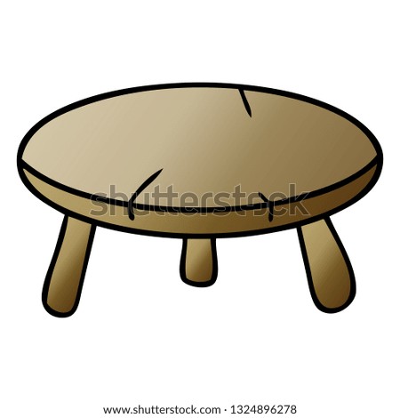 hand drawn gradient cartoon doodle of a wooden stool
