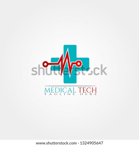 Medical Technology icon template, creative vector logo design, healthcare,connection, illustration elements.