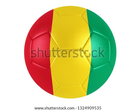 Guinea flag on soccer ball with background