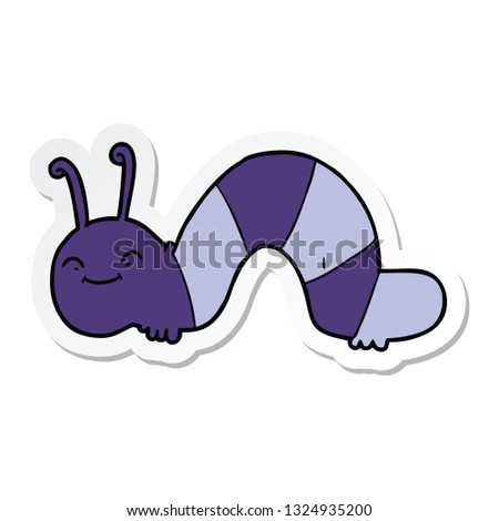 sticker of a cartoon happy bug