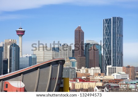 Skyline of Calgary, Alberta, Canada  Picture taken March 1, 2013
