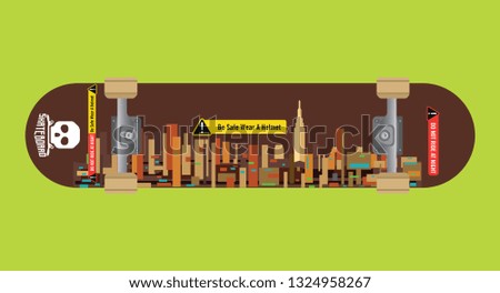 Skateboard vector illustration for stickers, print, t-shirt typography and other uses