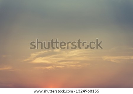 Beautiful colorful clouds  with blue sky background while the sunset in summer