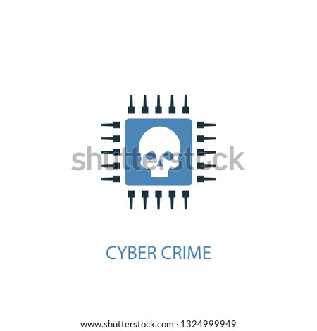 cyber crime concept 2 colored icon. Simple blue element illustration. cyber crime concept symbol design. Can be used for web and mobile UI/UX