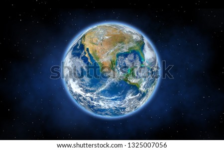 Planet earth from the space . Some elements of this image furnished by NASA