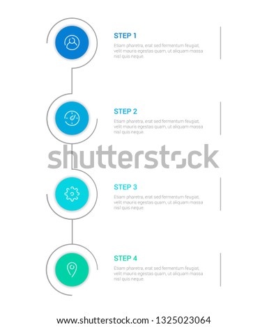 Business infographic template with circular shape. Can be used for workflow layout, diagram, number options, 4 options or steps, web design. illustration, EPS10 Royalty-Free Stock Photo #1325023064