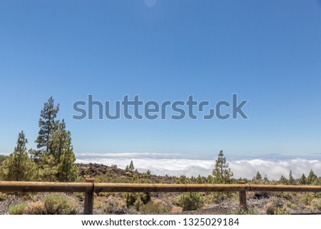 Sea of clouds seen from the road on the island of Tenerife, Spain
