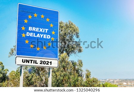 UK is set to extend leaving the EU via Article 50 beyond March 29, 2019, potentially until 2021 Royalty-Free Stock Photo #1325040296