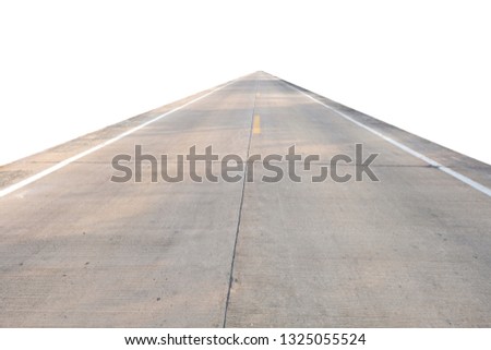 Concrete road on white background.