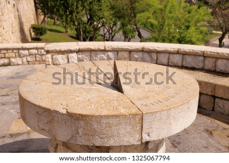 The picture was taken in Spain, in the ancient city of Tarragona. The picture shows the Ancient Roman sundial.