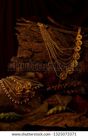Gold jewellry image, stock photo
