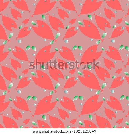 seamless pattern of beautiful red fish 