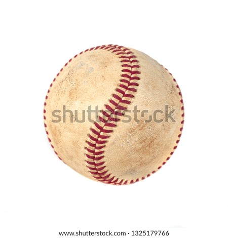 worn baseball isolated on white background, team sport