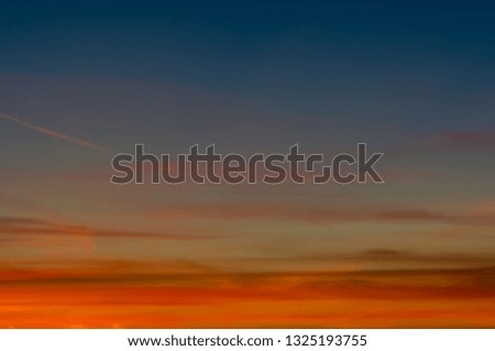 Sunset sky stratosphere background, pictured from plane