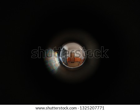 View through door peephole. Slovakia Royalty-Free Stock Photo #1325207771
