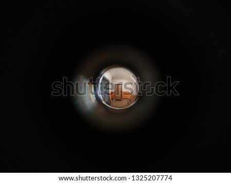 View through door peephole. Slovakia Royalty-Free Stock Photo #1325207774
