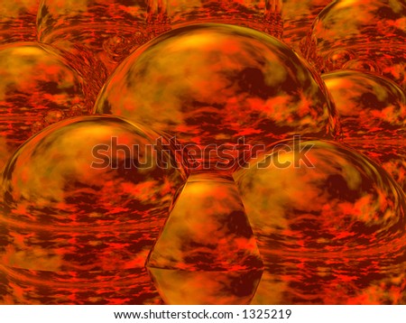 Reflecting mirror spheres. Fiery chaos
