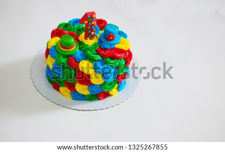colorful cake for birthday or smash the cake