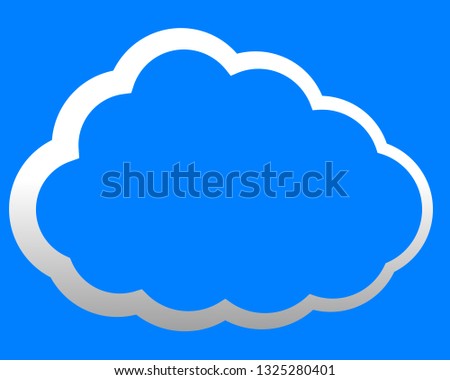 Cloud symbol icon - white gradient outline, isolated - vector illustration