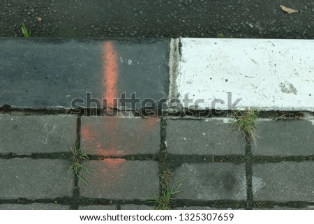 Background, pattern of Brick on the road side