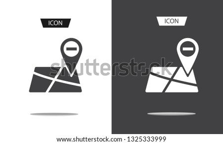 remove map pointer icon vector isolated on white background.