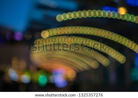 Blurred image of light decoration in the garden.