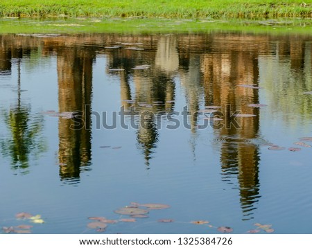 reflection of trees in lake, beautiful photo digital picture