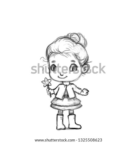 Little girl in fairy costume illustration
