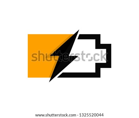 lightning bolt battery recharge logo design