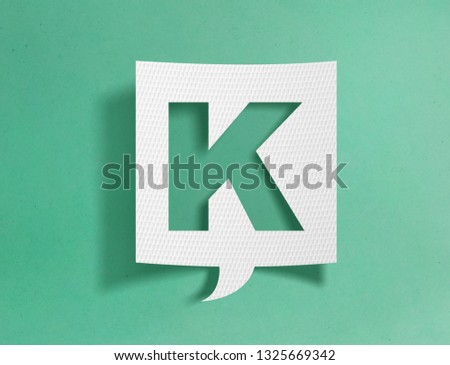 Speech bubble with letter K