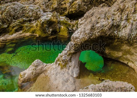 hole in a rock formation	