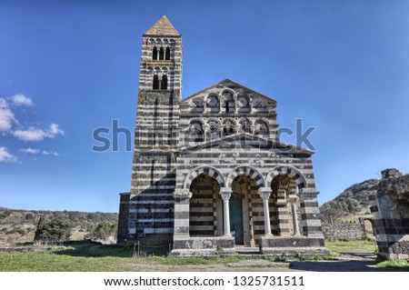 Basilica of Saccargia, Codrongianos. Sardinia, Italy Royalty-Free Stock Photo #1325731511