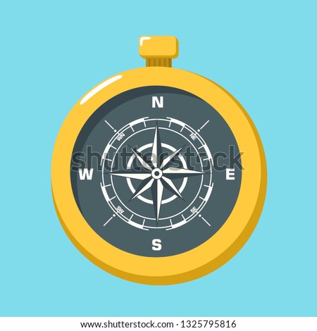 Vector science compass icon. Compass wind rose. Compass illustration compass clipart