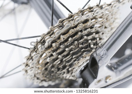 cassette of the bicycle closeup
