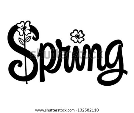 Spring Banner - Retro Clip Art Illustration