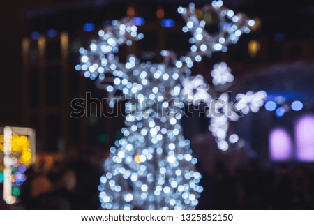 Bokeh night light joyful abstract blur of Christmas