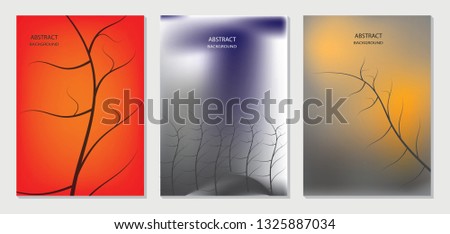 Futuristic dry branch background. modern cover set vector  