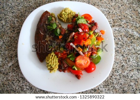 crust vegetarian green cake on plate for dinner time 