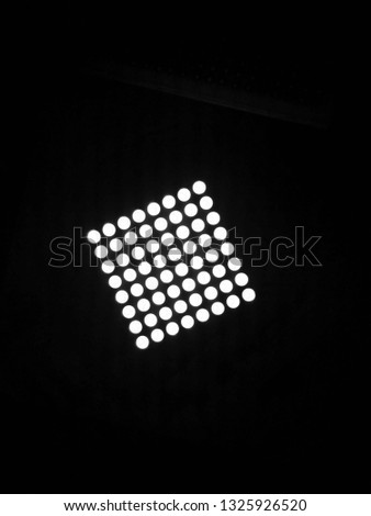 Black and White photograph of a dot matrix display.