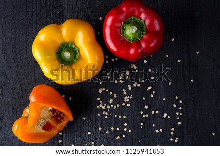 Fresh peppers in various colours