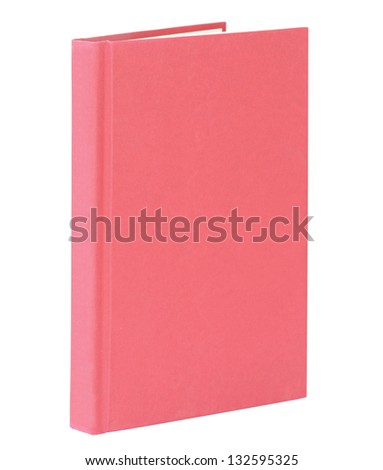 Red book standing isolated on white with clipping path.